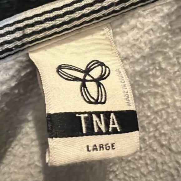 TNA Womens Front Zip Hoodie Sweatshirt Ribbed Cuff Long Sleeve Size L Gray - Picture 3 of 3